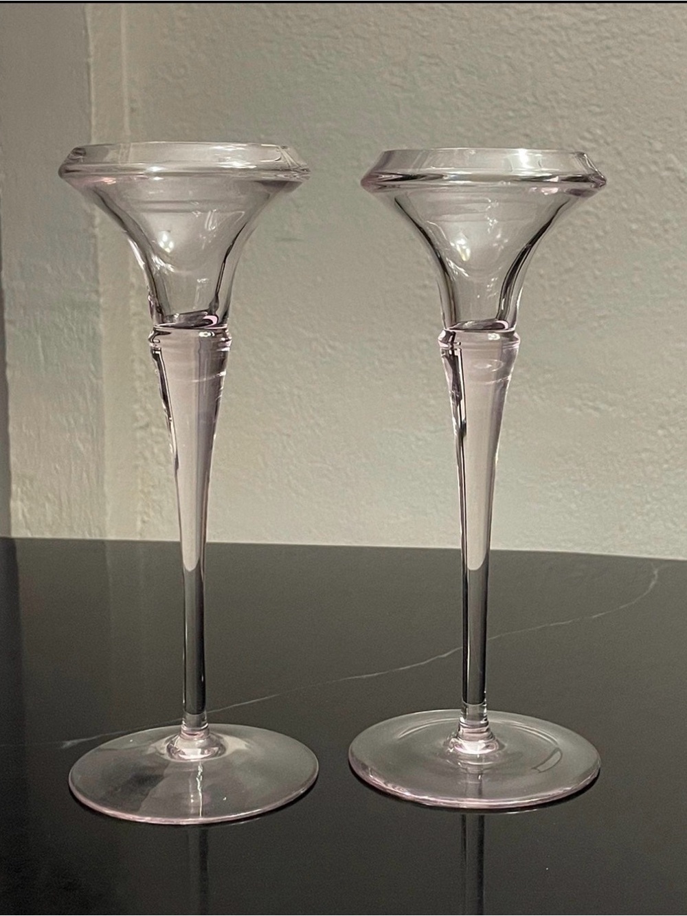 Oneida candle holders light pink